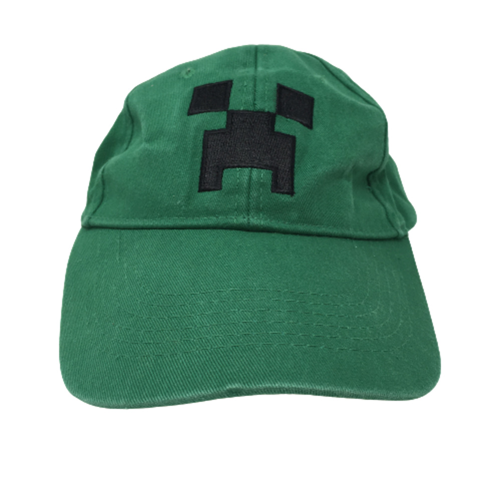 Youth Minecraft Creeper Baseball Cap Embroidered Green Jinx OSFM Snapback Hat